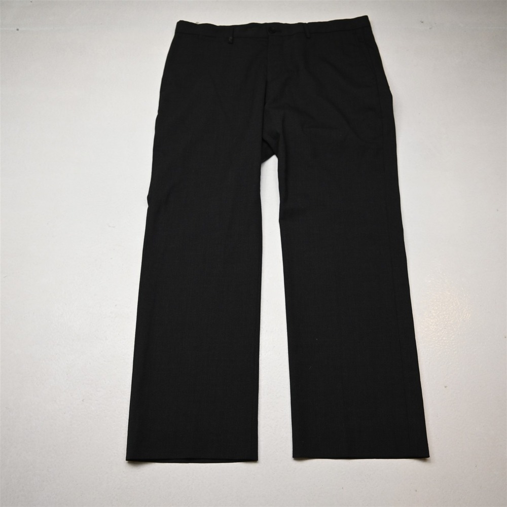 Versace 34x28 Gray Wool Flat Front Straight Dress Mens Pants